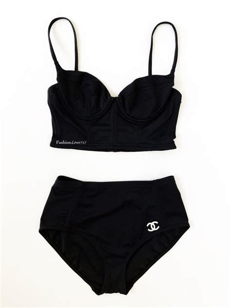 kim kardashian scandalous coco chanel bathing suit|pink bikini with chanel logo.